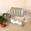 2 Tier Dish Drainer Rack With Drip Tray Kitchen Drying Rack Bowl Plate Holder UK