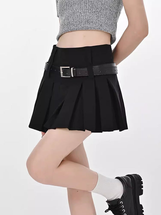 White Women's High Waist Slimming Skirt Short Skirt