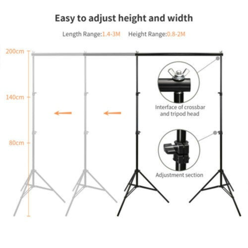 Adjustable Photography Background Support Stand Photo Backdrop Crossbar Kit