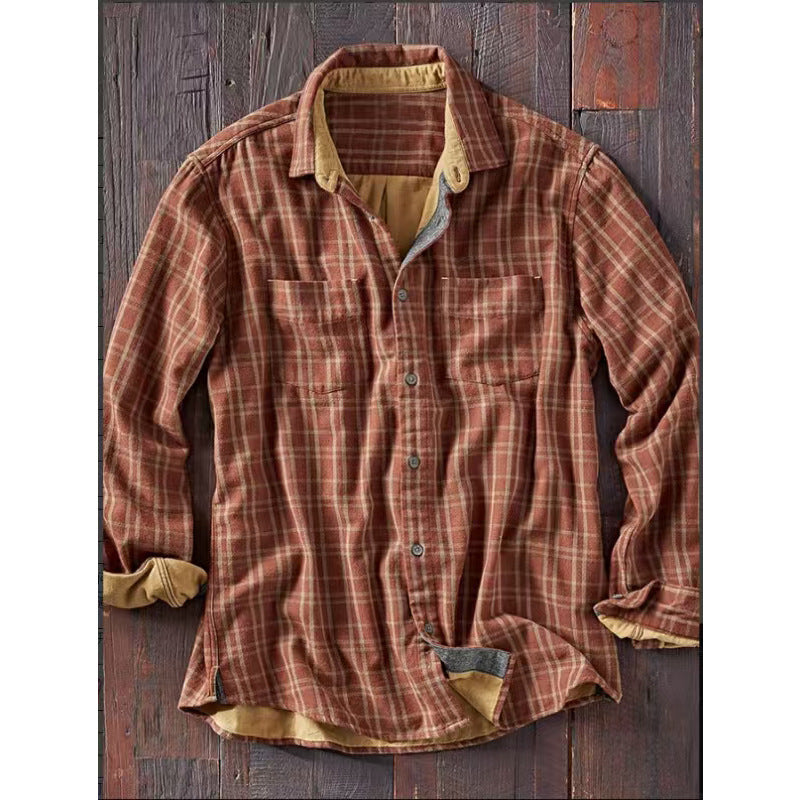 Woven Vintage Men's Plaid Shirt