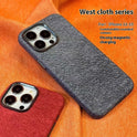 Cloth Pattern Magnetic Metal Lens All-inclusive Apply Mechanically Phone Case