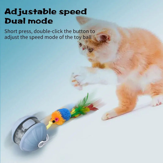 Upgrade Cat Interactive Ball Toy Automatic Rolling Ball Faux Tail Rechargeable Smart Pet Electric Toy Laser Pointer Cat Accessor