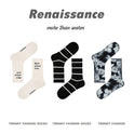 Renaissance Original Tube Socks Simple Letters Men