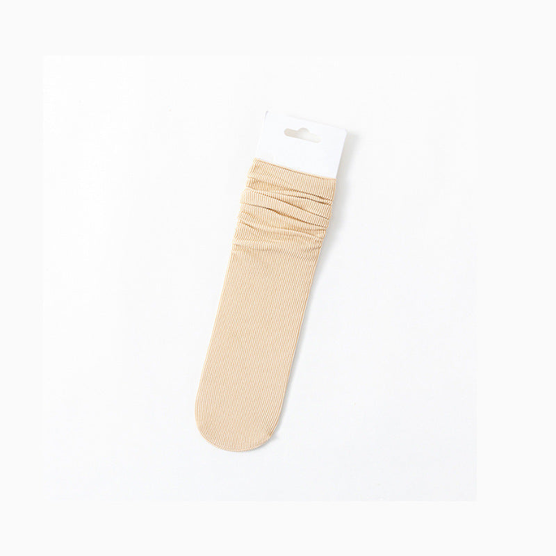 Bunching Socks Women's Springsummer Thin Solid Color