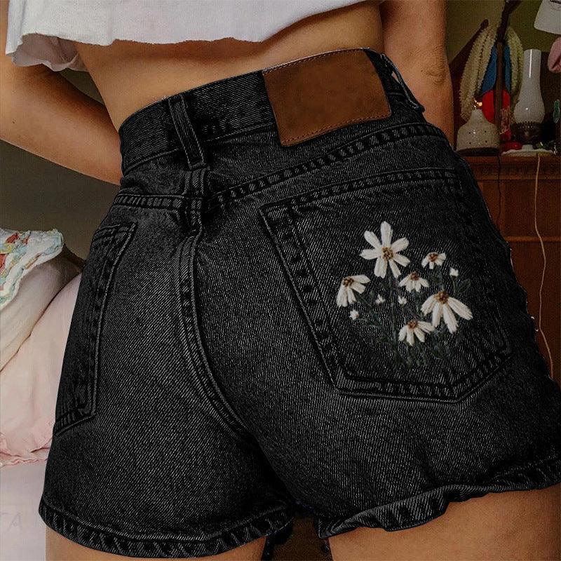 Printed Summer Artistic Vintage Women's Clothing Denim Shorts