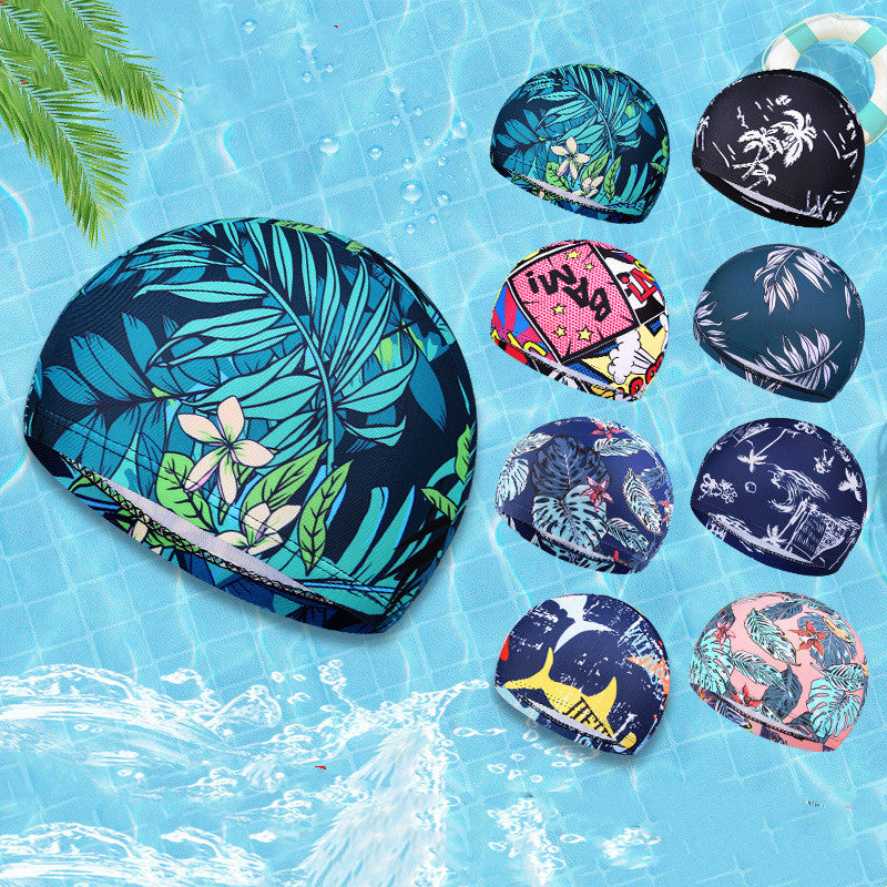 Men's And Women's Fashion Printing Quick-drying Breathable Swimming Hat