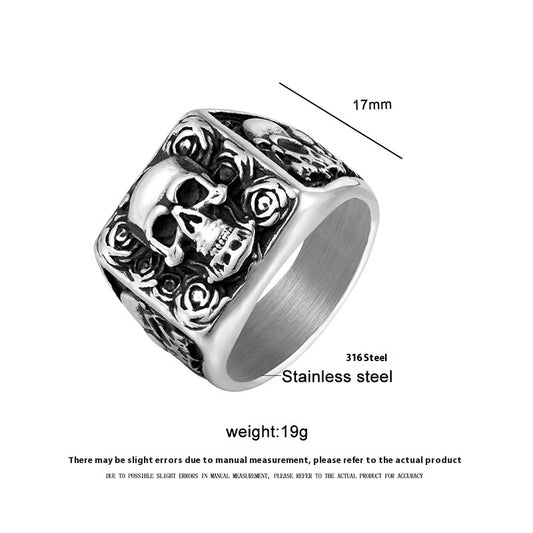 Personalized Creative Skull Shape Stainless Steel Ring Ornament