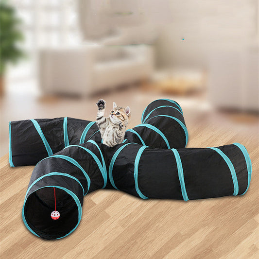 Pet Cat Toy Collapsible Tunnel S-type Four-channel Tent