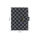 Makaron Loose-leaf Leather Cover Plaid Notebook
