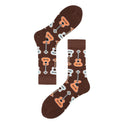 Men's Mid-calf Colorful Cubic Guitar Cat Face Cotton Socks