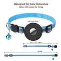 Airtag Pet Collar With Bell Reflective Adjustable Anti-lost Cat Dog Collar