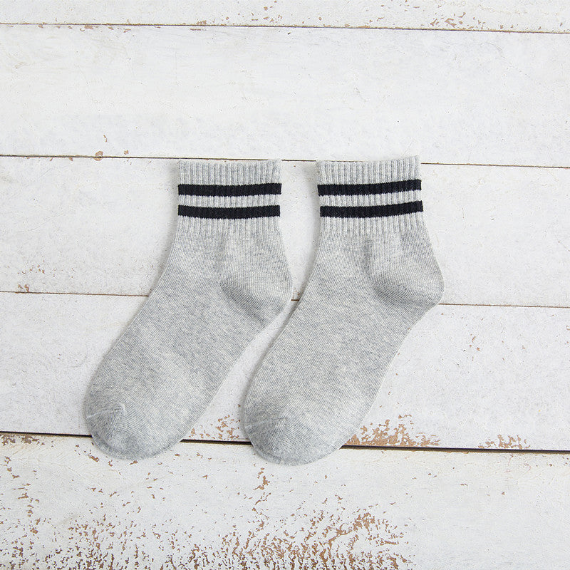 Two-bar striped tube socks