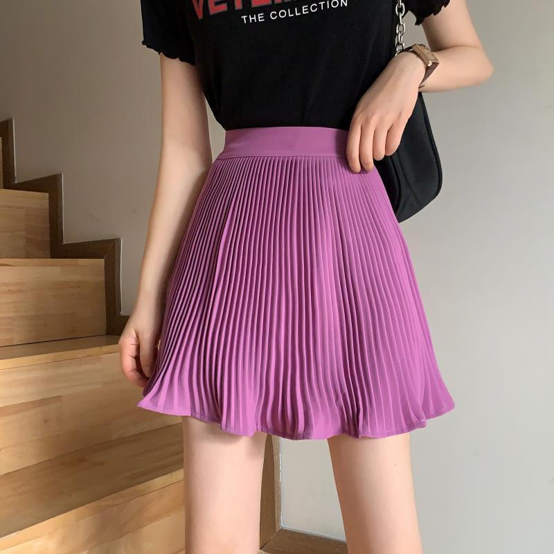 College style high waist slim white a-line skirt