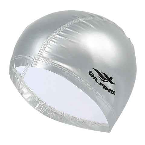 Solid color waterproof swimming cap