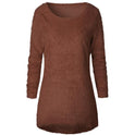 Solid Color Long Sleeve Women's Sweater Top