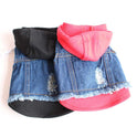 Pet Supplies Denim Dog Knitted Hooded Vest