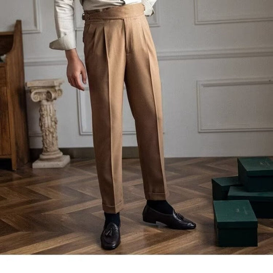 Retro Paris Buckle Trousers All-match Naples Draped Suit Pants