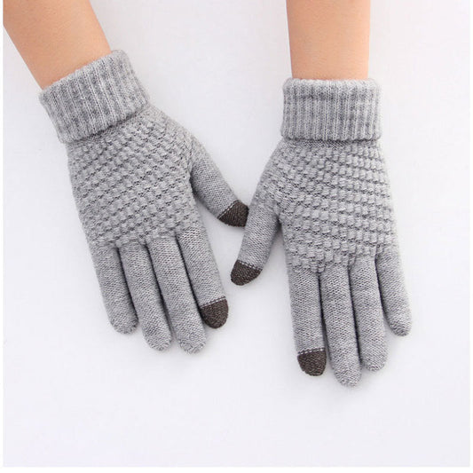 Split-Finger Cycling Warm Knitted Gloves