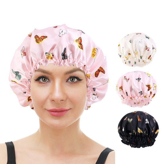 Women's Fashion Casual Butterfly Print Lace Nightcap