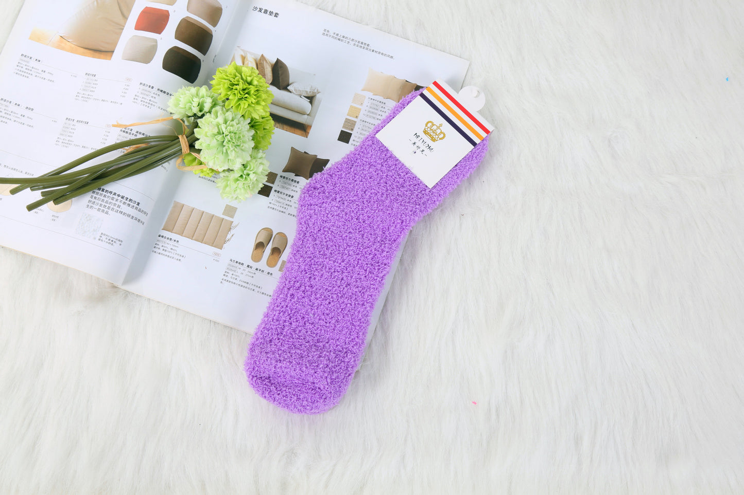 Solid Color Thick Warmth Floor Socks