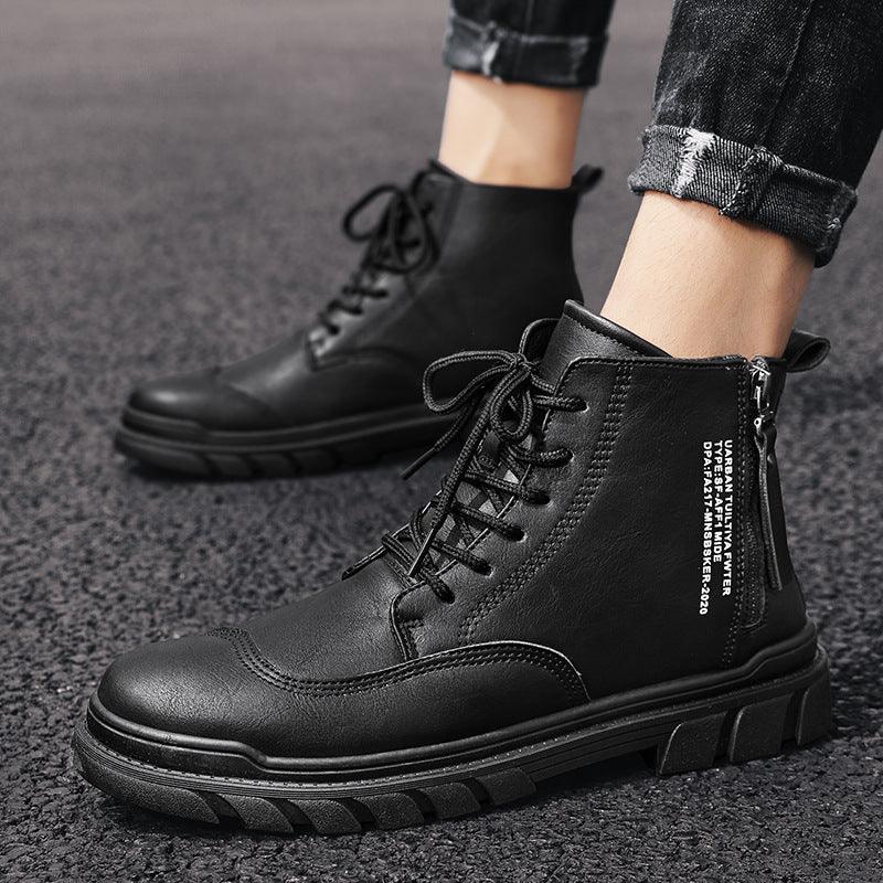 High-top tooling men's boots British style desert shoes