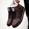 Men's plus velvet padded high-top cotton shoes