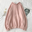 Pure color hooded plus fleece sweater Loose casual sweater