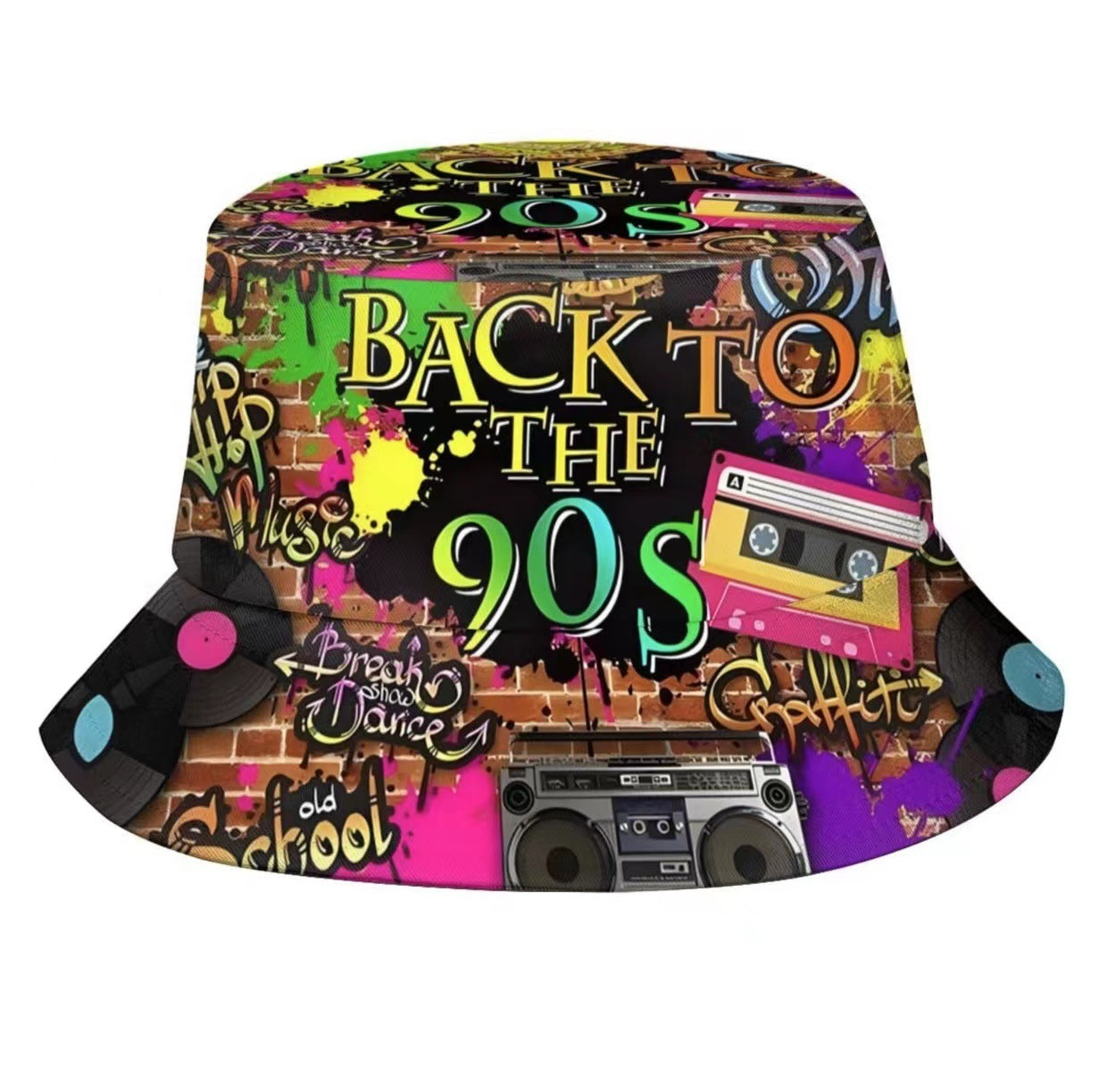 Versatile Geometric Graffiti Retro Fisherman Hat