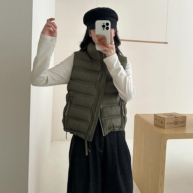 Autumn And Winter New Korean Style Stand Collar Short Cotton Waistcoat