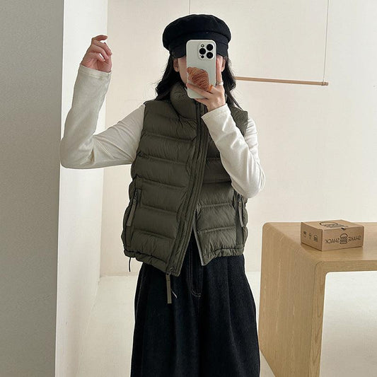 Autumn And Winter New Korean Style Stand Collar Short Cotton Waistcoat