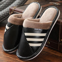Men's And Women's Home Warmth Non-slip PU Surface Waterproof And Anti-fouling Cotton Slippers