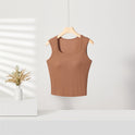 Solid Color Slim Fit Knit Bottoming Shirt Camisole