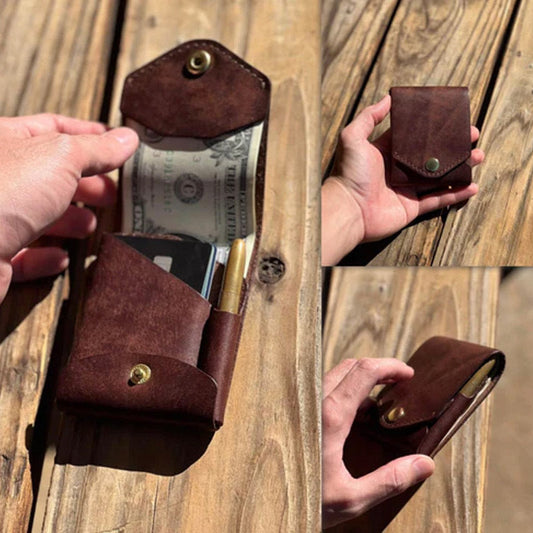 Retro Wallet Men's Design Creative Pen Card Holder