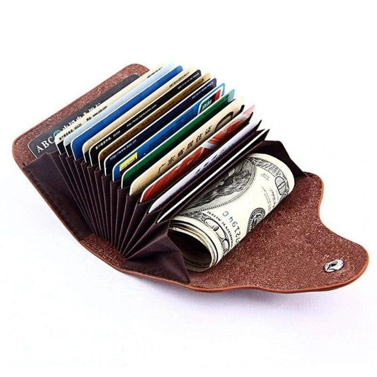 Leather organ card holder