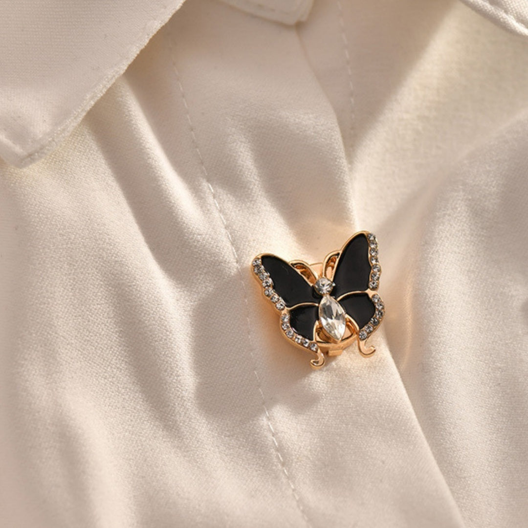 Women's Three-dimensional Butterfly Rhinestone Shirt Cufflinks