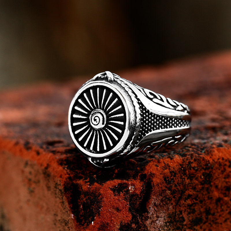 Steel Warrior European And American Retro Biker's Style Titanium Steel Ring