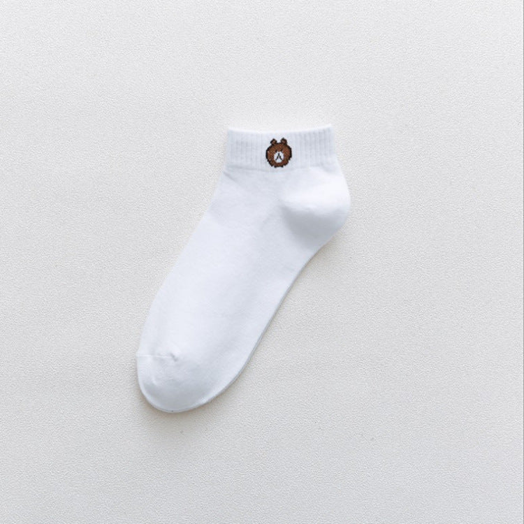Women's Fashion Simple Cute Bear Socks