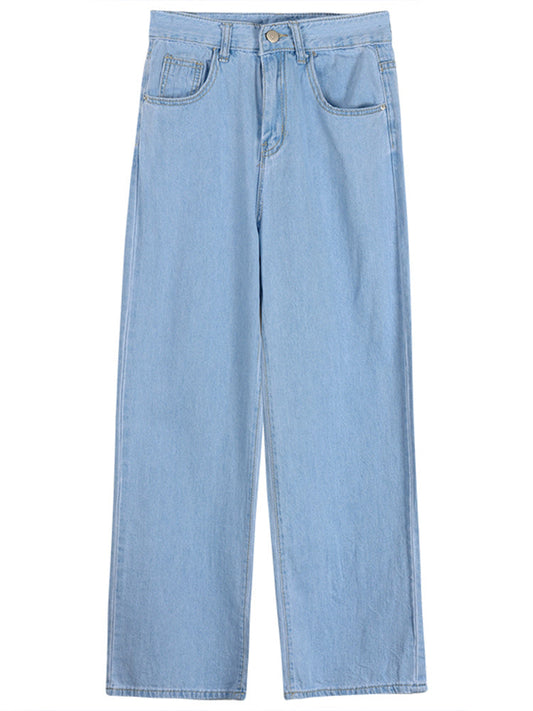 High waist straight trousers