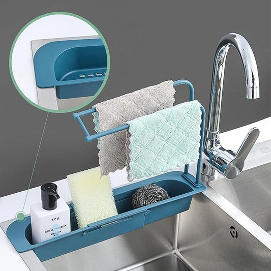 Telescopic Sink Rack Holder Expandable Storage Drain Basket For Home Kitchen