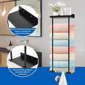 Black Grey Bathroom Storage Rack Wall Mounted High Quality Finish NEW