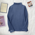 Half High Collar Long Sleeve T-Shirt Slim Top