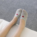 Heart Print Women's Socks Love Invisible Boat Socks Silicone Non-slip Short Socks
