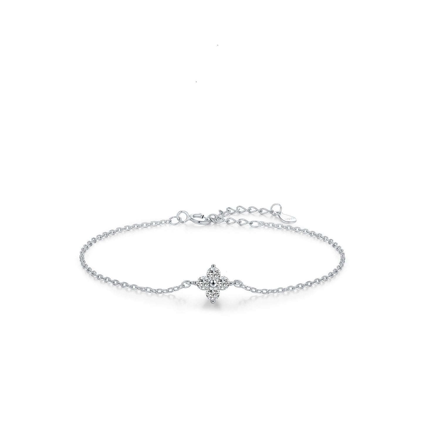 S925 Silver Clover Bracelet Full Diamond Bracelet