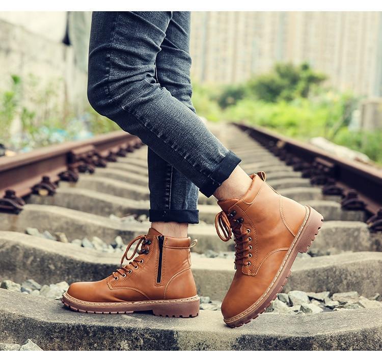 Mid-tube lace-up tooling boots