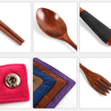 4PCS Japanese Wooden Spoon Chopsticks Tableware Set