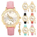 Straps Round Diamond-Inlaid Notes Ladies Watch