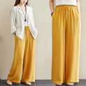 Hemp Rope Elastic Waist Wide leg Trousers