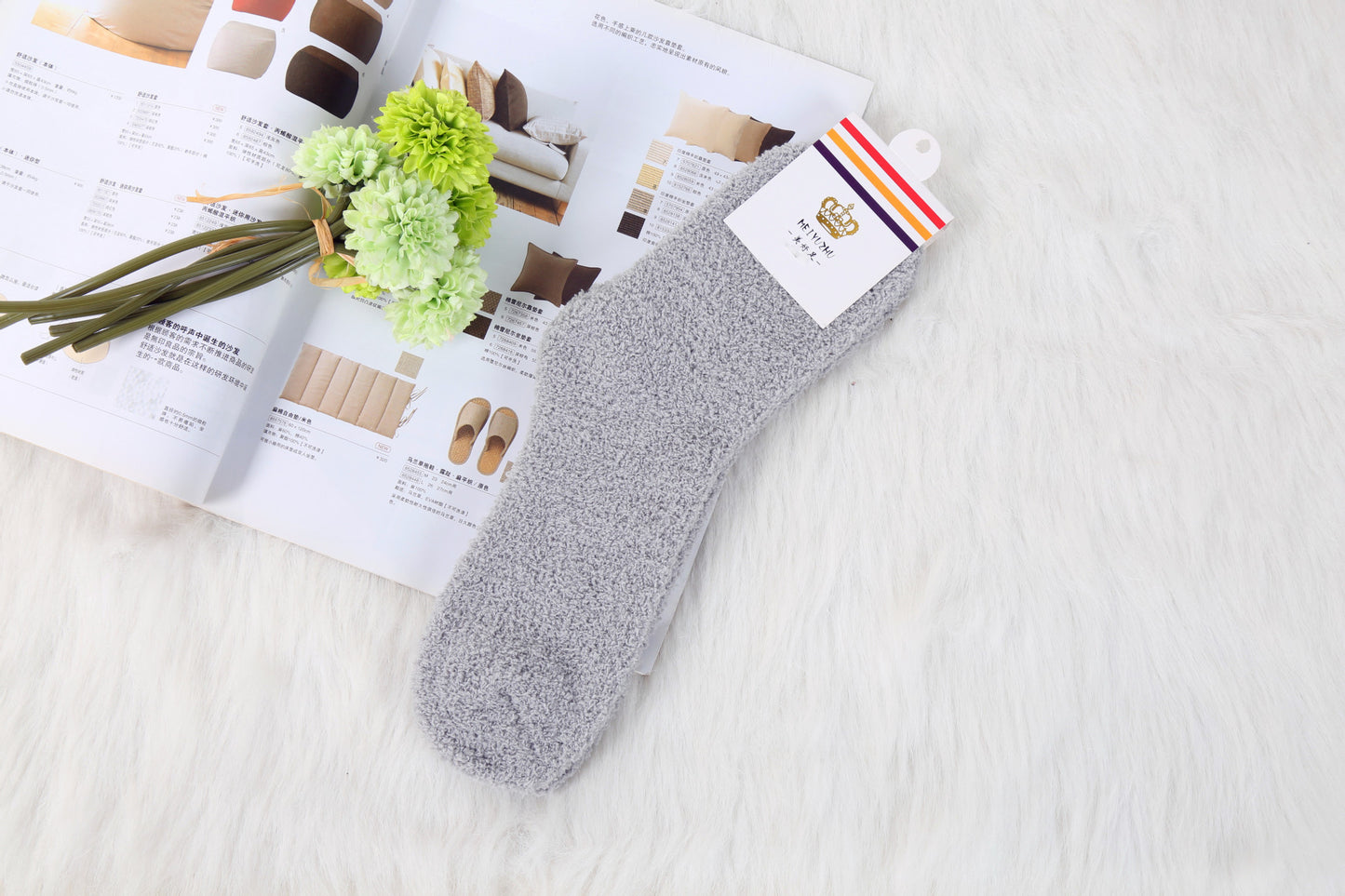 Solid Color Thick Warmth Floor Socks