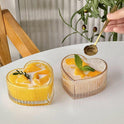 Peach Heart Bowl Ins Girl Heart Dessert Bowl Ice Cream Bowl Good-looking Glass Bowl