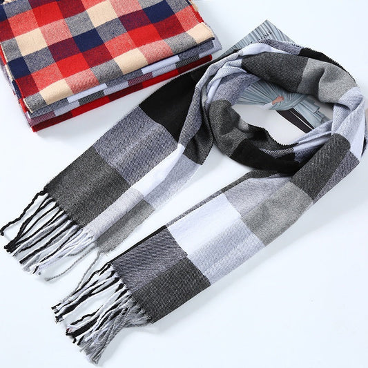 Cashmere warm fashion plaid ladies bib